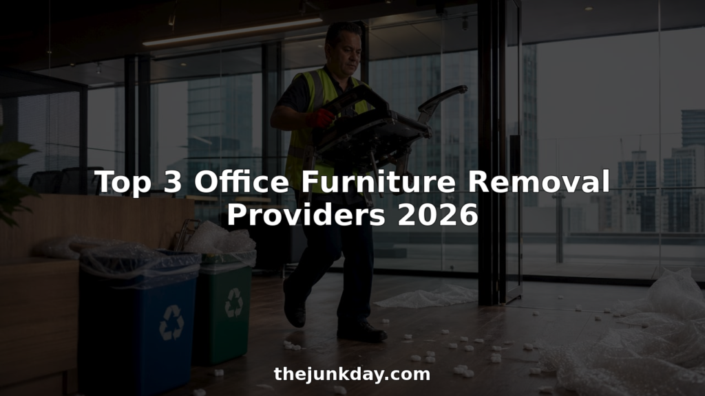 Worker removing office chair from office lobby